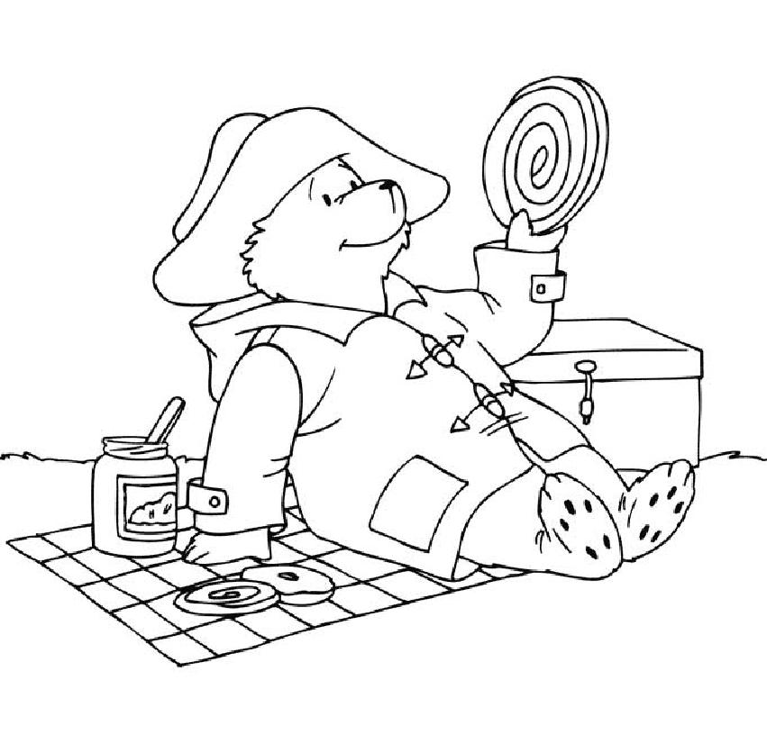 coloriage l ours paddington pique nique